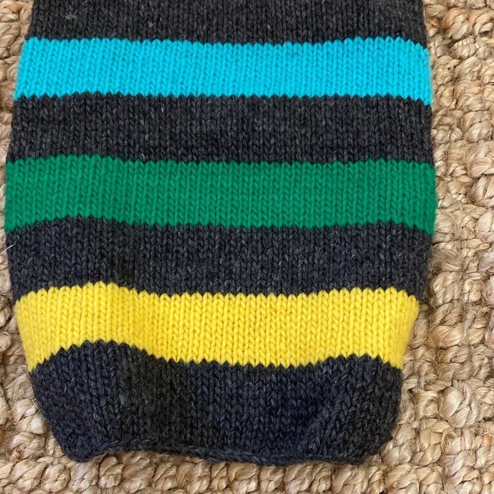 Chilly Dog Hand Knit‎ Wool Dog Sweater Colorful Stripes Pullover Medium NWT